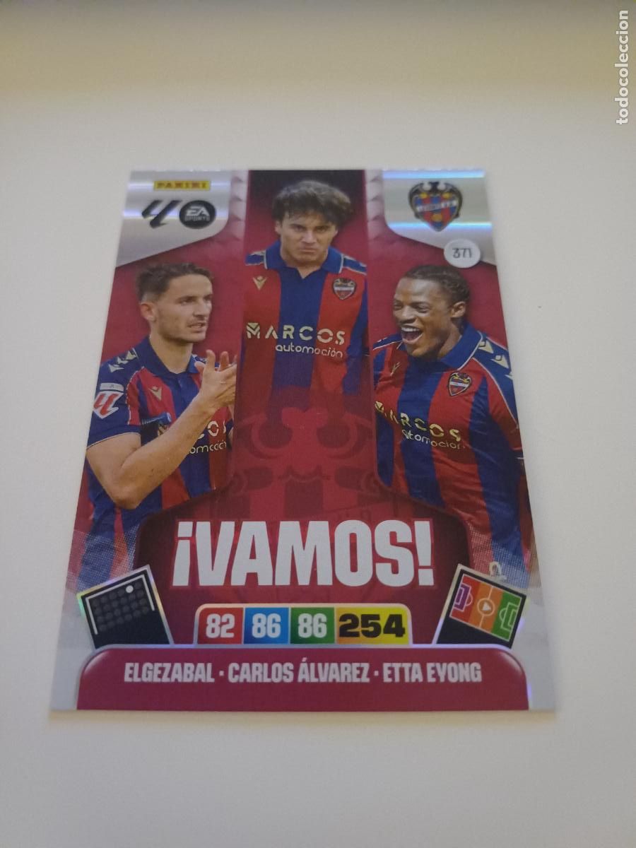 Football Stickers: 371 - Levante Ud (Elgezabal, Carlos &Aacute;lvarez, Etta Eyong)