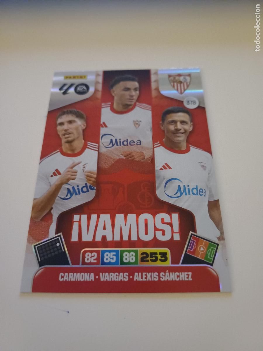 Football Stickers: 378 - Sevilla Fc (Carmona, Vargas, Alexis S&aacute;nchez)