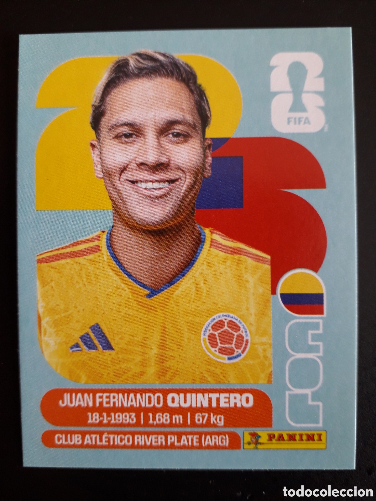 Cartes &agrave; collectionner de Football: QUINTERO COLOMBIA COL 15 MUNDIAL F&Uacute;TBOL 2026 FIFA WORLD CUP PANINI SIN PEGAR PEDIDO M&Iacute;NIMO 3&euro;.