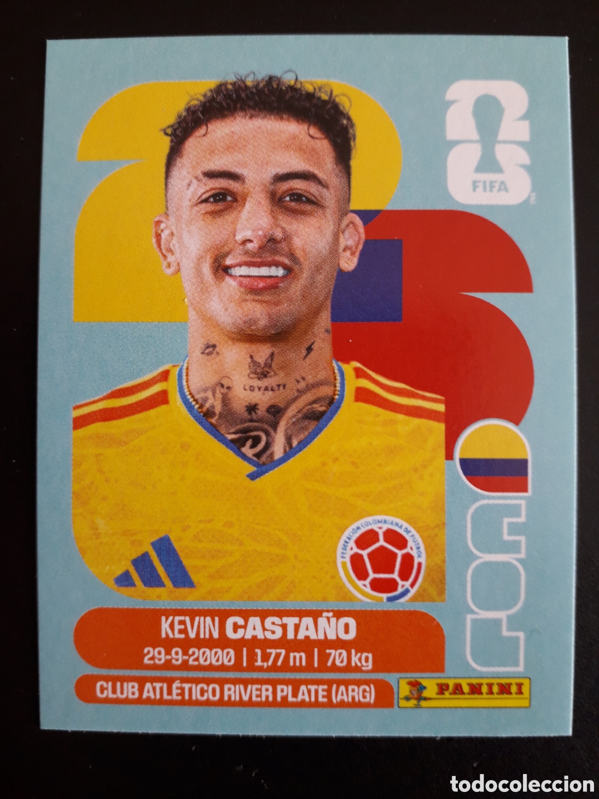 Cartes &agrave; collectionner de Football: CASTA&Ntilde;O COLOMBIA COL 11 MUNDIAL F&Uacute;TBOL 2026 FIFA WORLD CUP PANINI SIN PEGAR PEDIDO M&Iacute;NIMO 3&euro;