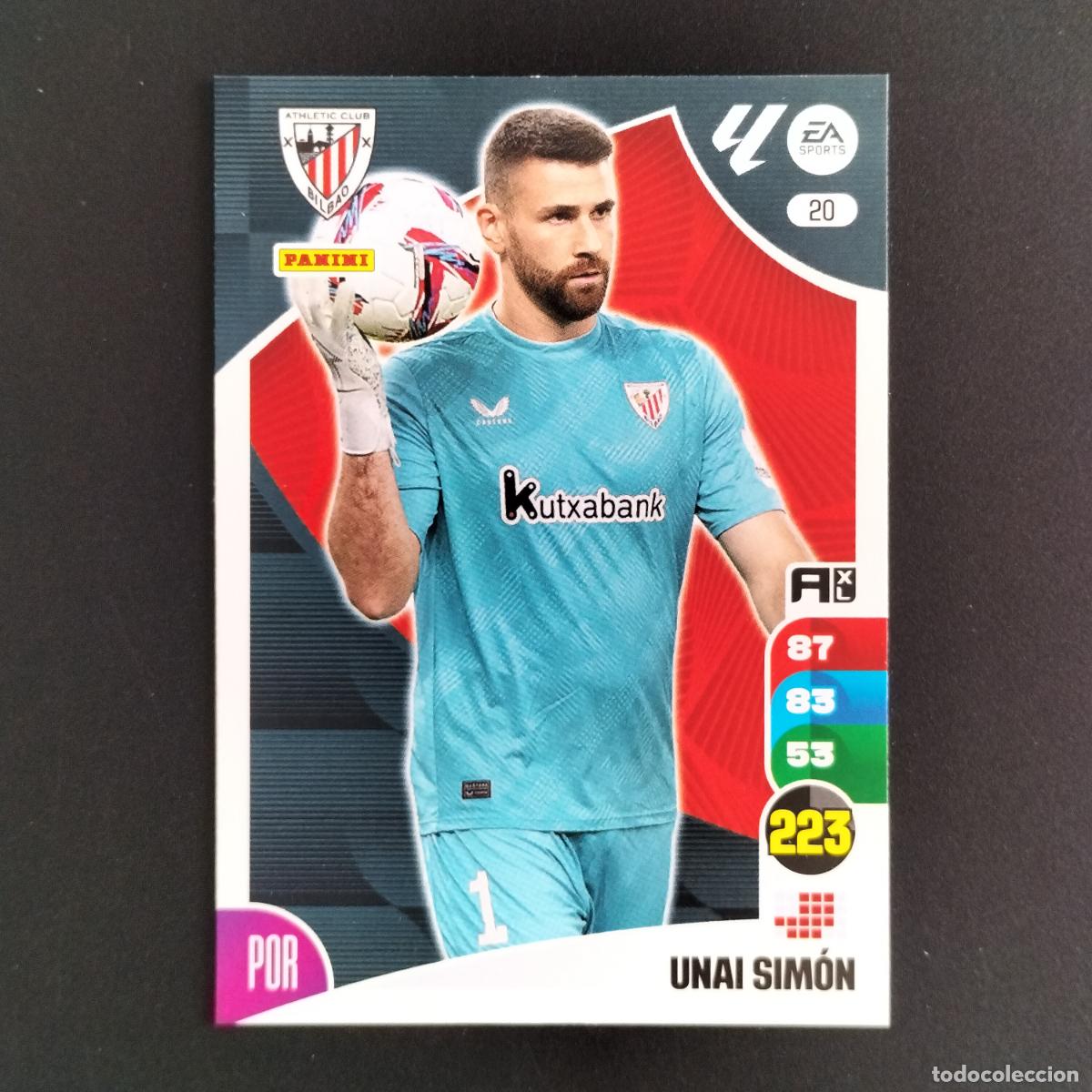 Cromos de F&uacute;tbol: 20 UNAI SIMON ATHLETIC BILBAO VALENCIA CROMOS XL LALIGA CARD 2024 2025 24 25 PANINI
