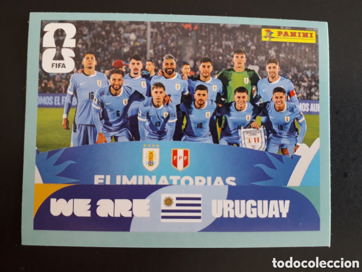 Cromos de F&uacute;tbol: EQUIPO URUGUAY URU 13 MUNDIAL F&Uacute;TBOL 2026 FIFA WORLD CUP PANINI SIN PEGAR PEDIDO M&Iacute;NIMO 3&euro;