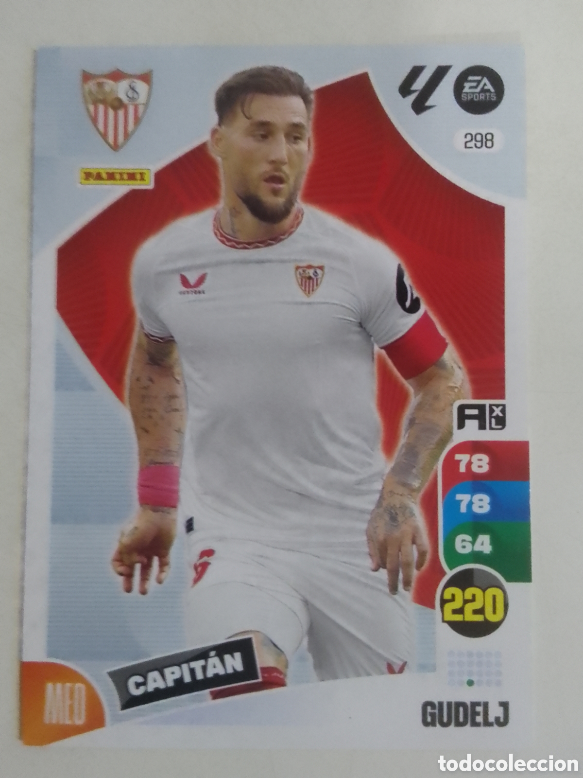 Cromos de F&uacute;tbol: Adrenalyn XL 2024-25 n&deg; 298 Gudelj &bull; Sevilla. CAPIT&Aacute;N.