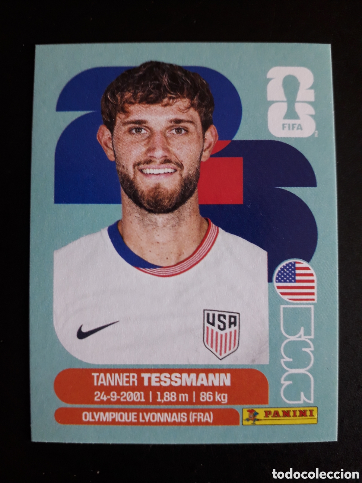 Cromos de F&uacute;tbol: TESSMANN ESTADOS UNIDOS USA 9 MUNDIAL F&Uacute;TBOL 2026 FIFA WORLD CUP PANINI SIN PEGAR PEDIDO M&Iacute;NIMO 3&euro;.