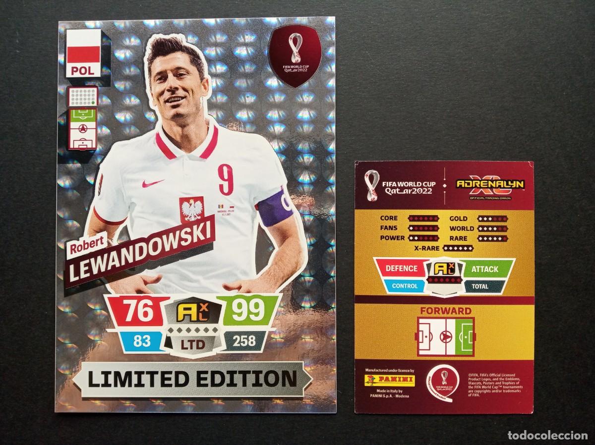 Cromos de F&uacute;tbol: LIMITED EDITION XXL LEWANDOWSKI POLONIA BARCELONA ⚽ PANINI &reg; ADRENALYN FIFA WORLD CUP QATAR 2022 22