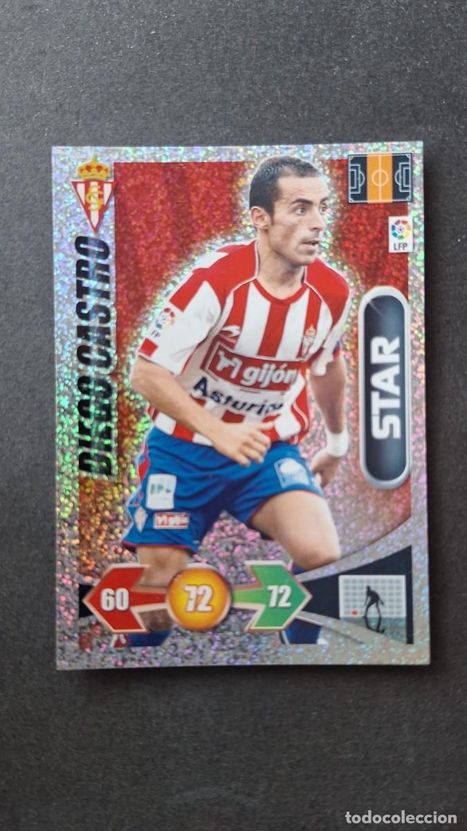 Cromos de F&uacute;tbol: L3 DIEGO CASTRO SPORTING DE GIJON STAR BRILLANTINA GRUESA ADRENALYN XL LIGA 2009 2010 09 10 PANINI
