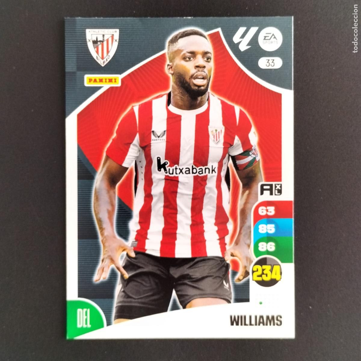 Cromos de F&uacute;tbol: 33 WILLIAMS ATHLETIC BILBAO VALENCIA CROMOS XL LALIGA CARD 2024 2025 24 25 PANINI