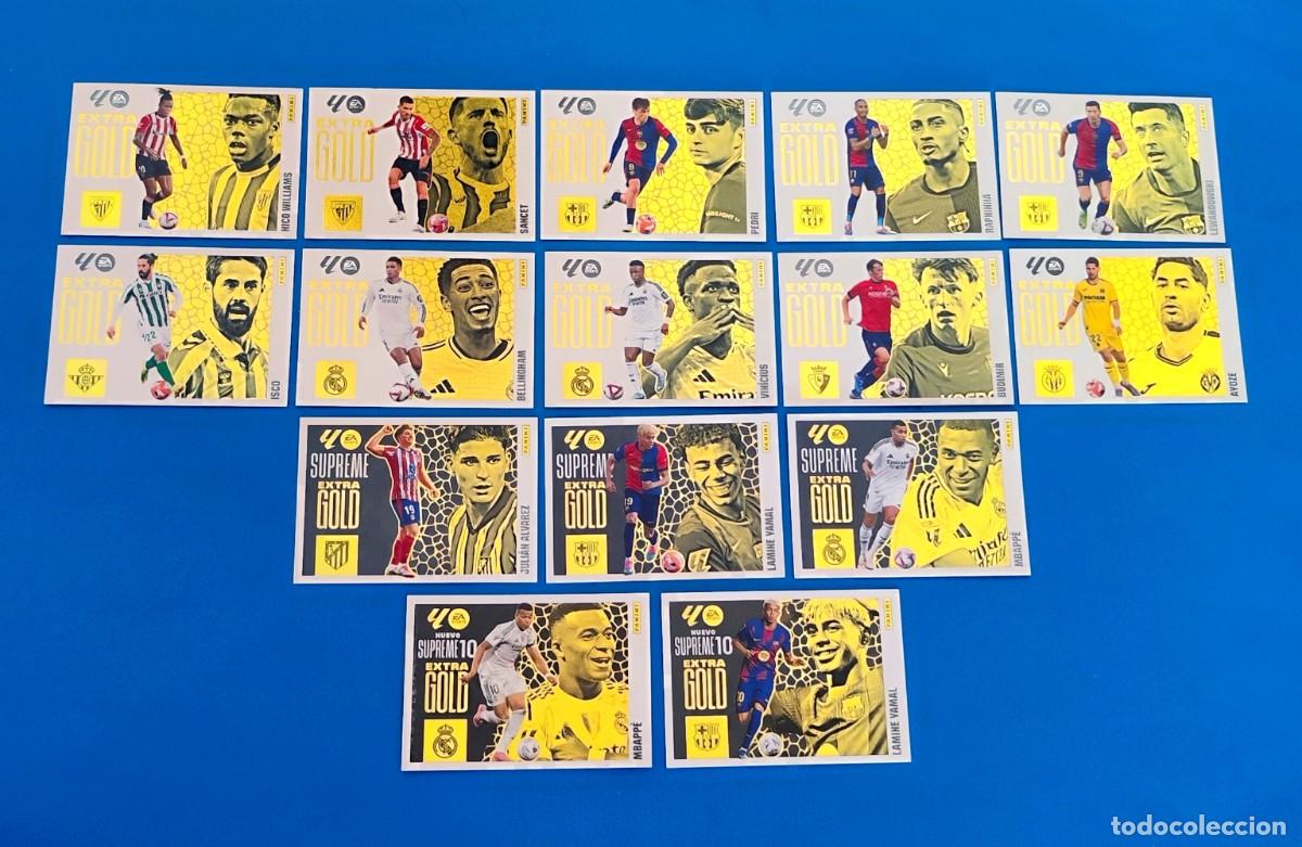 Cromos de F&uacute;tbol: Este 2025 2026 / 25 26 Extra Gold Supreme 10 Lamine Yamal Mbapp&eacute; Pedri Lewandowski Vinicius Raphinha
