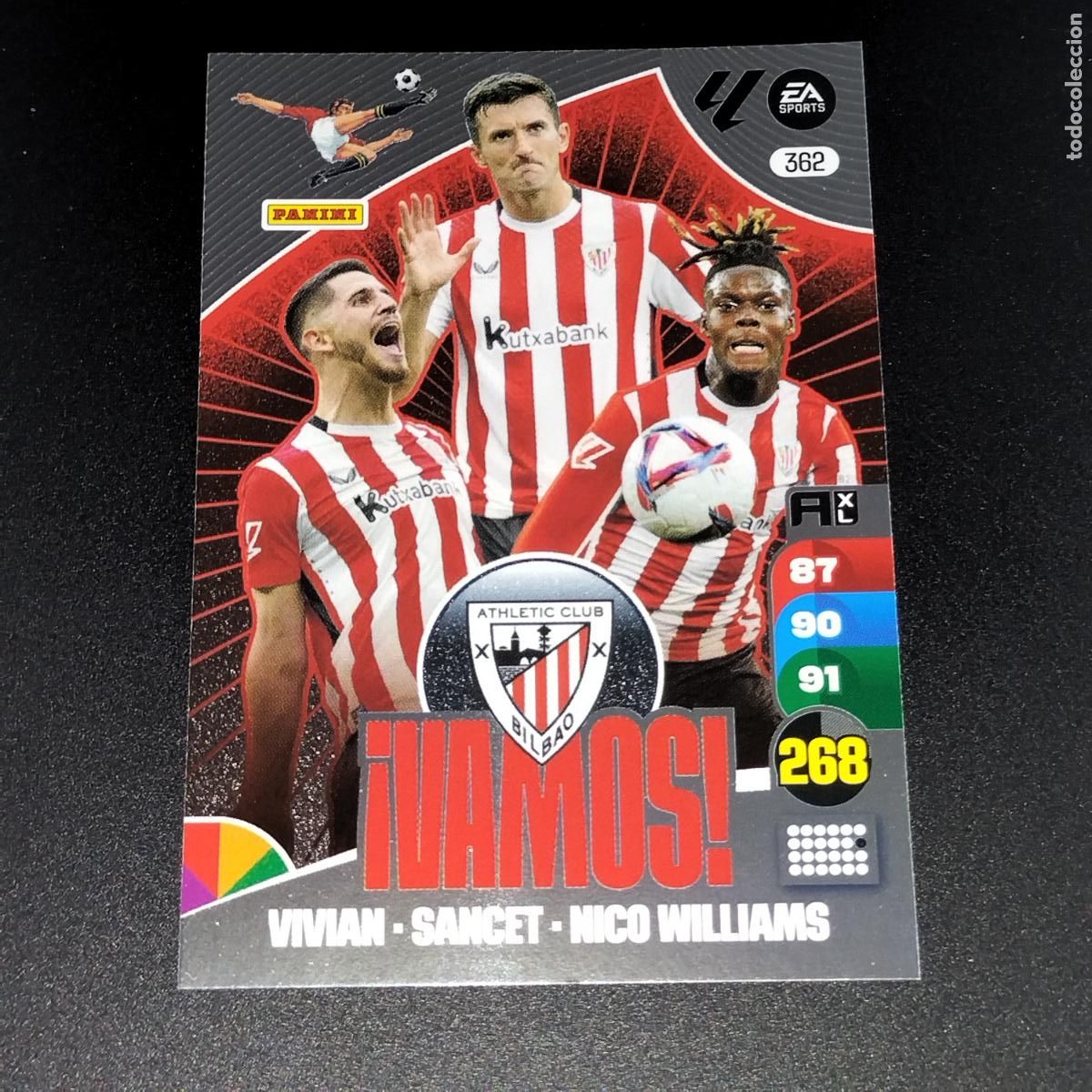 Football Stickers: 362 NICO WILLIAMS SANCET VIVIAN ATHLETIC BILBAO ADRENALYN XL LALIGA CARD 2024 2025 24 25 PANINI