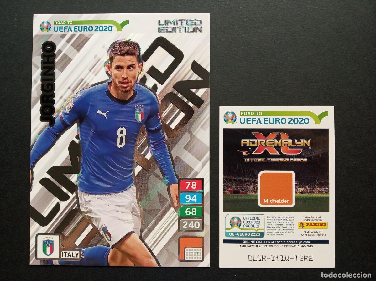 Cartes &agrave; collectionner de Football: LIMITED EDITION XXL JORGINHO ITALIA CHELSEA ARSENAL ⚽ PANINI &reg; ADRENALYN ROAD TO UEFA EURO 2020 20