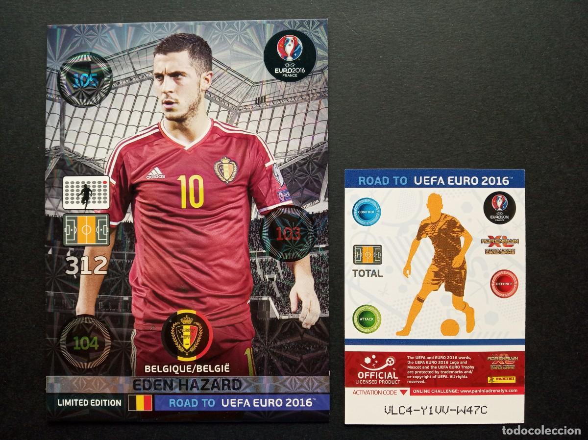 Cromos de F&uacute;tbol: LIMITED EDITION XXL HAZARD BELGICA REAL MADRID CHELSEA ⚽ PANINI &reg; ADRENALYN ROAD UEFA EURO 2016 16