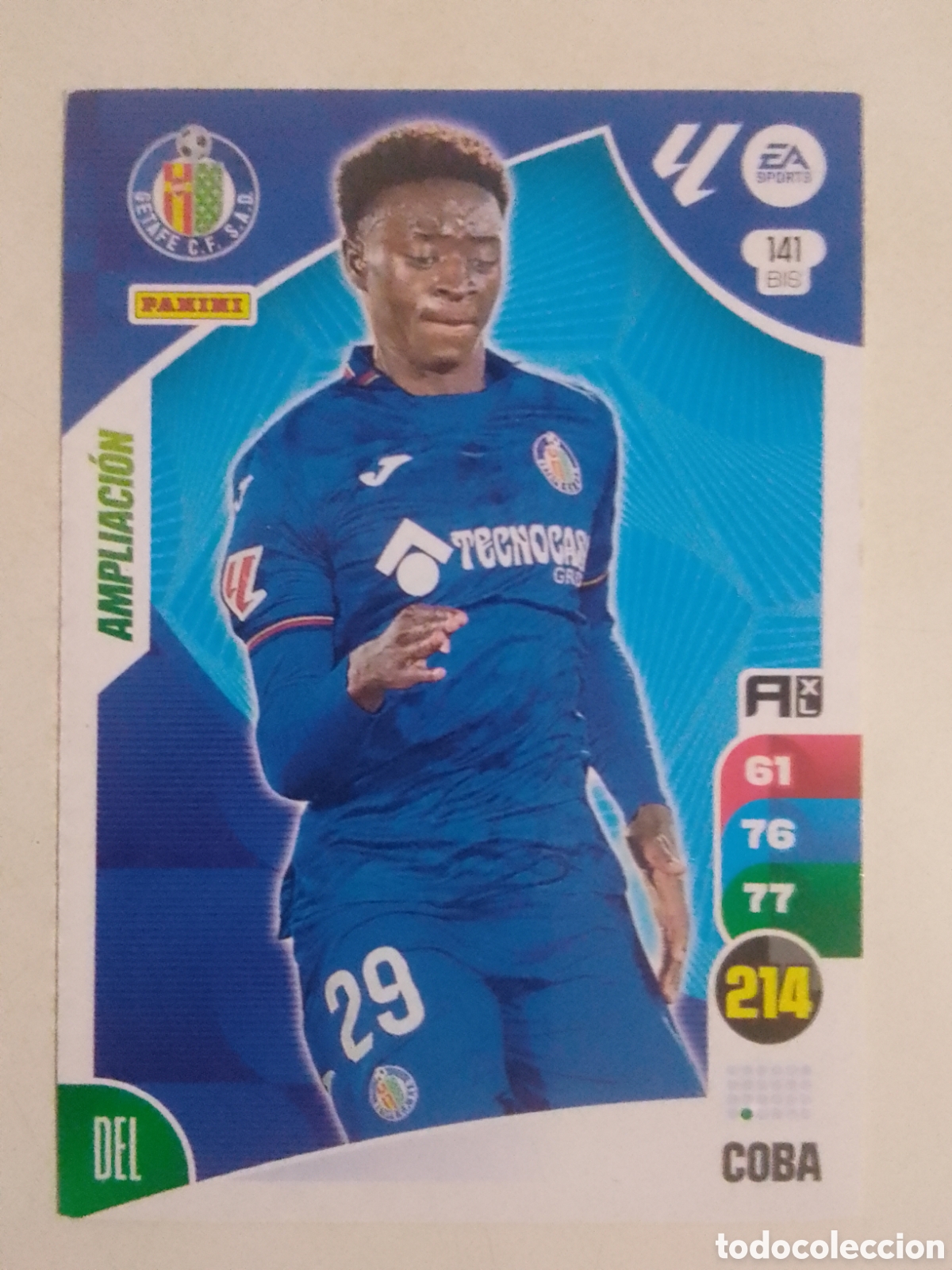 Fu&szlig;ball-Sticker: Adrenalyn XL 2024-25 n&deg; 141 BIS Coba &bull; Getafe. AMPLIACI&Oacute;N.