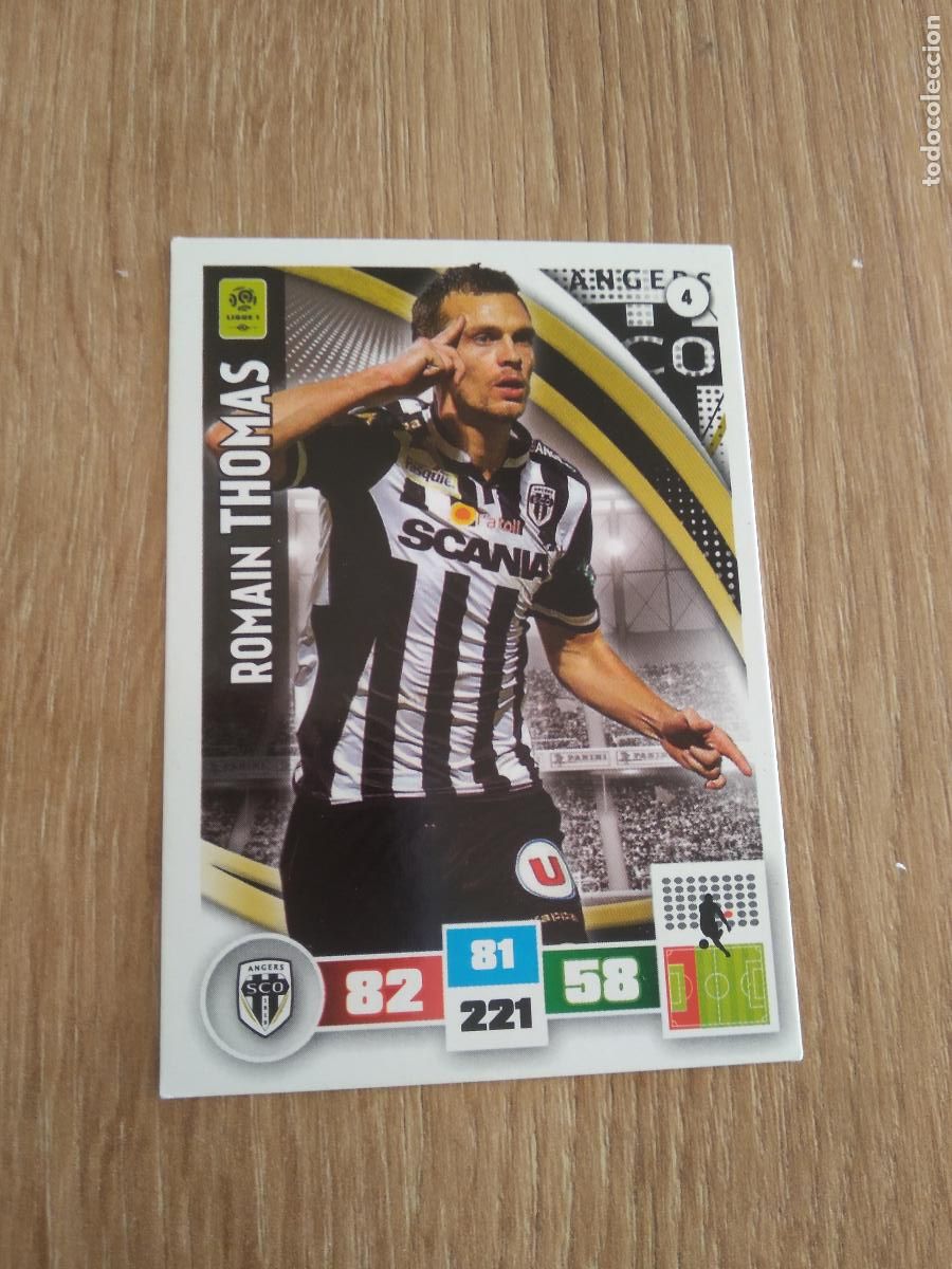Fu&szlig;ball-Sticker: 4 ROMAIN THOMAS ANGERS CROMO FUTBOL PANINI LIGA FRANCIA 2016-2017 FOOT LIGUE 1 ADRENALYN 16-17