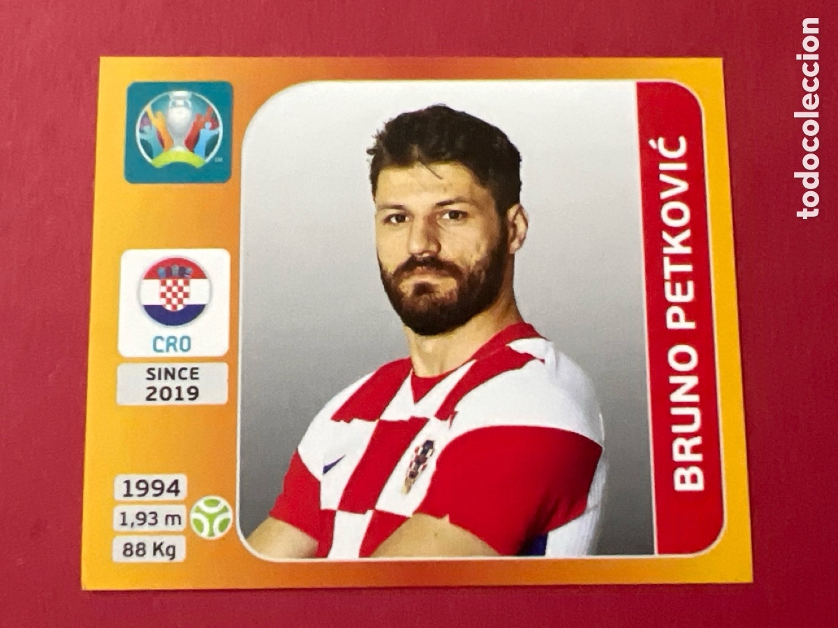 Football Stickers: E1737. Uefa Euro 2020 Tournament Edition Croacia Croatia # 366 Bruno Petković Panini No pegado