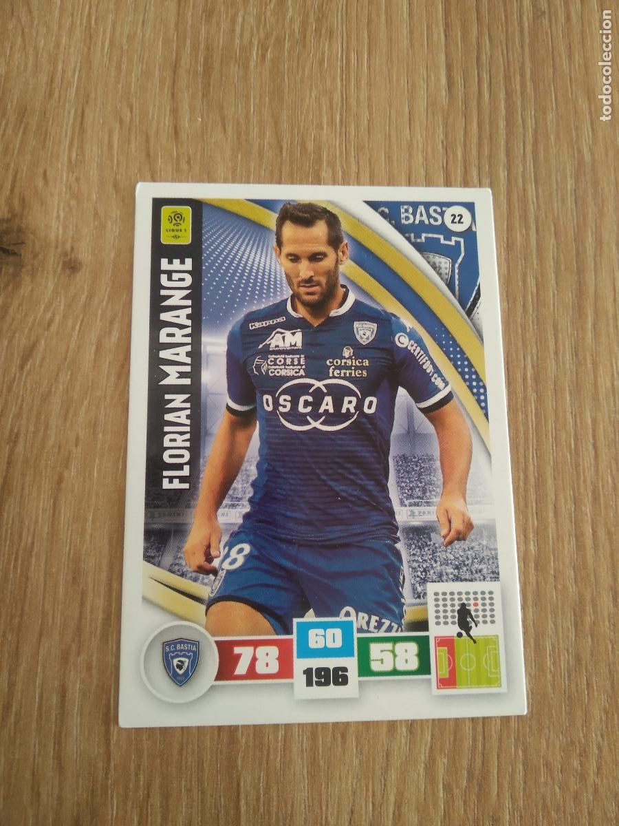 Cromos de F&uacute;tbol: 22 FLORIAN MARANGE BASTIA CROMO FUTBOL PANINI LIGA FRANCIA 2016-2017 FOOT LIGUE 1 ADRENALYN 16-17