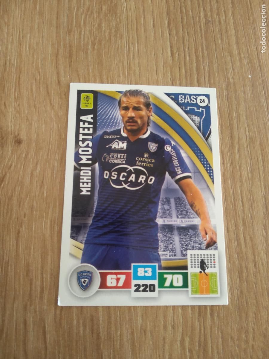 Cromos de F&uacute;tbol: 24 MEHDI MOSTEFA BASTIA CROMO FUTBOL PANINI LIGA FRANCIA 2016-2017 FOOT LIGUE 1 ADRENALYN 16-17