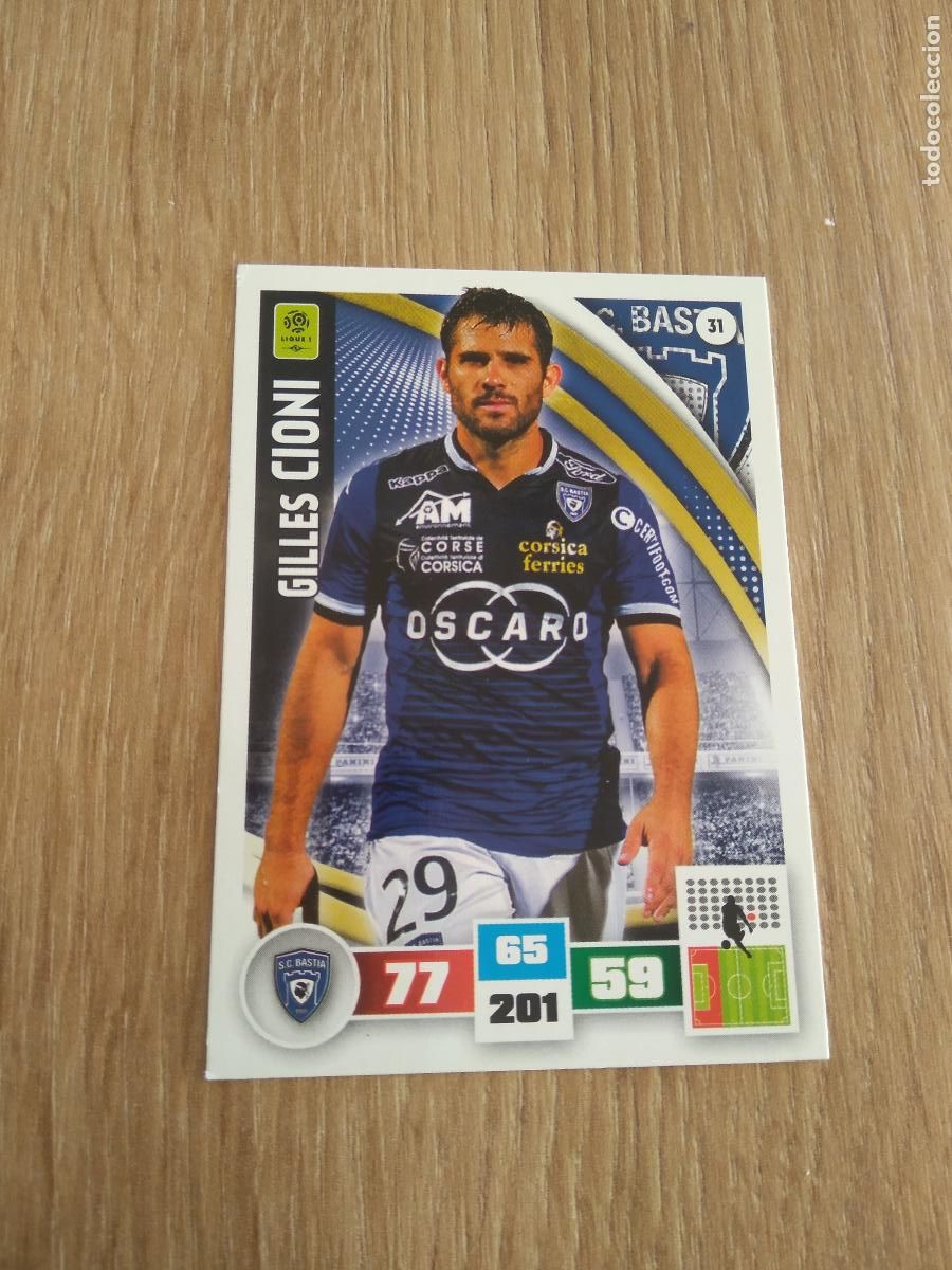 Football Stickers: 31 GILES CIONI BASTIA CROMO FUTBOL PANINI LIGA FRANCIA 2016-2017 FOOT LIGUE 1 ADRENALYN 16-17
