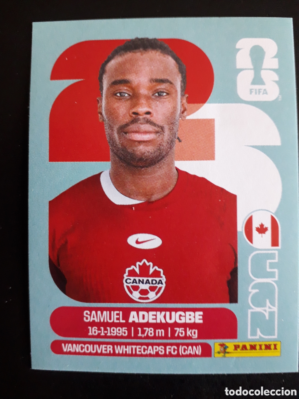 Cromos de Futebol: ADEKUGBE CANAD&Aacute; CAN 5 MUNDIAL F&Uacute;TBOL 2026 FIFA WORLD CUP PANINI SIN PEGAR PEDIDO M&Iacute;NIMO 3&euro;