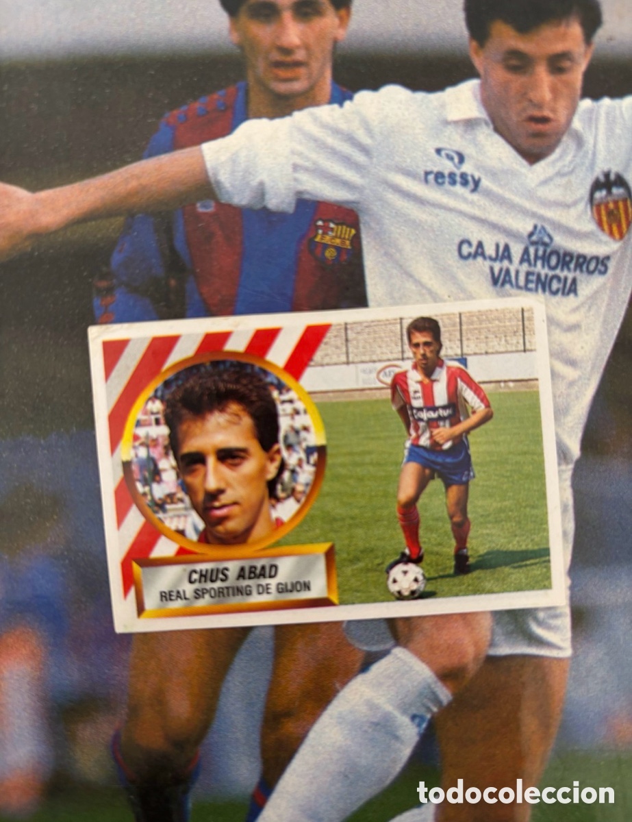 Cromos de F&uacute;tbol: CHUS ABAD COLOCA SPORTING DE GIJ&Oacute;N LIGA ESTE 88 89 RECORTADO 1988 1989 MUY BUENO