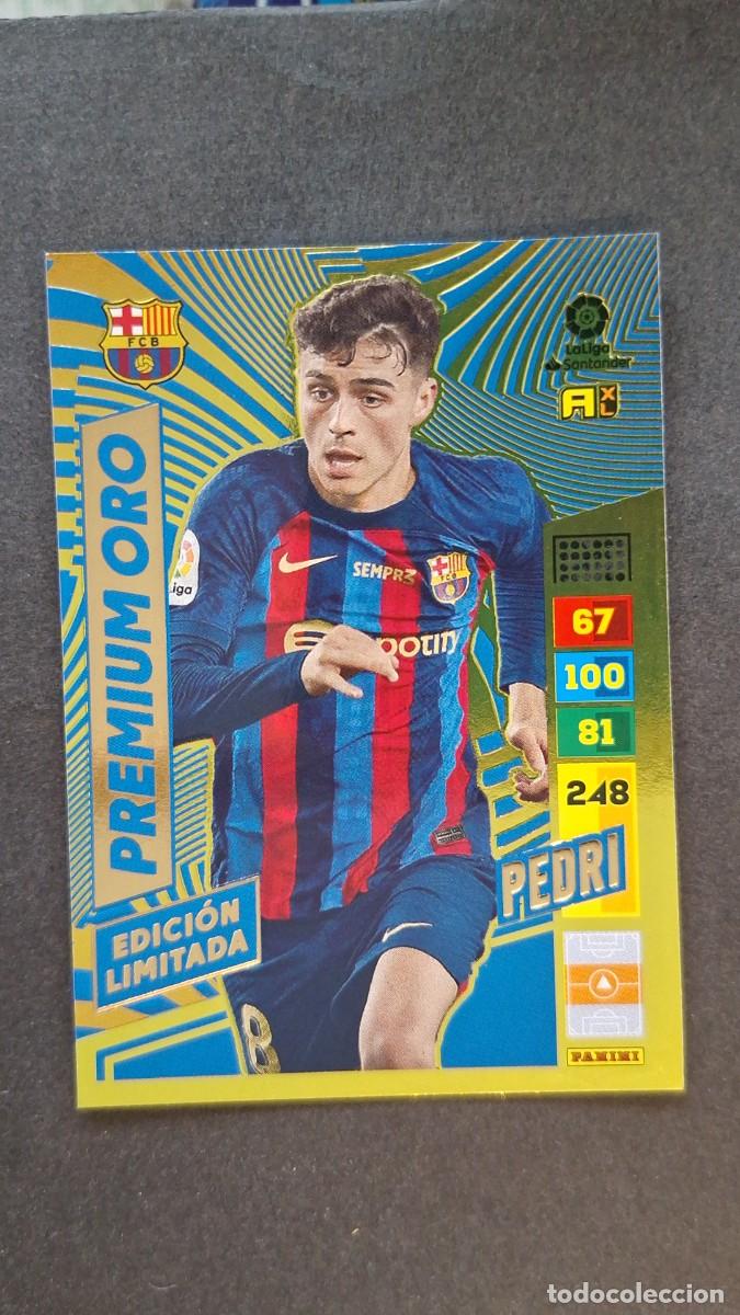 Cromos de F&uacute;tbol: L1 PEDRI F. C. BARCELONA PREMIUM ORO EDICION LIMITADA ADRENALYN XL LIGA 2022/2023 22 23 PANINI