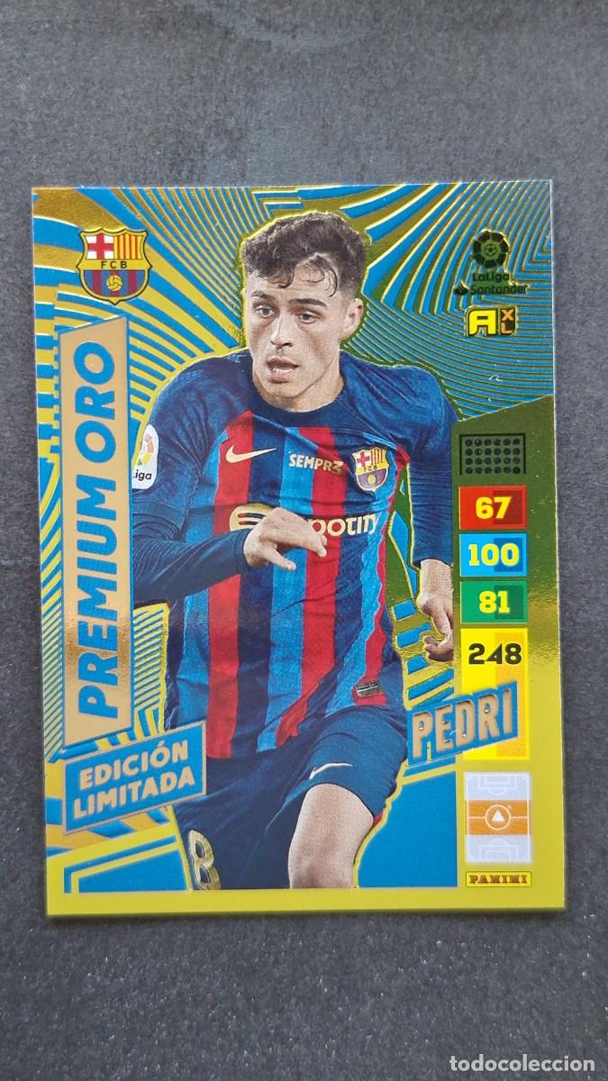Cromos de F&uacute;tbol: L1 PEDRI F. C. BARCELONA PREMIUM ORO EDICION LIMITADA ADRENALYN XL LIGA 2022/2023 22 23 PANINI