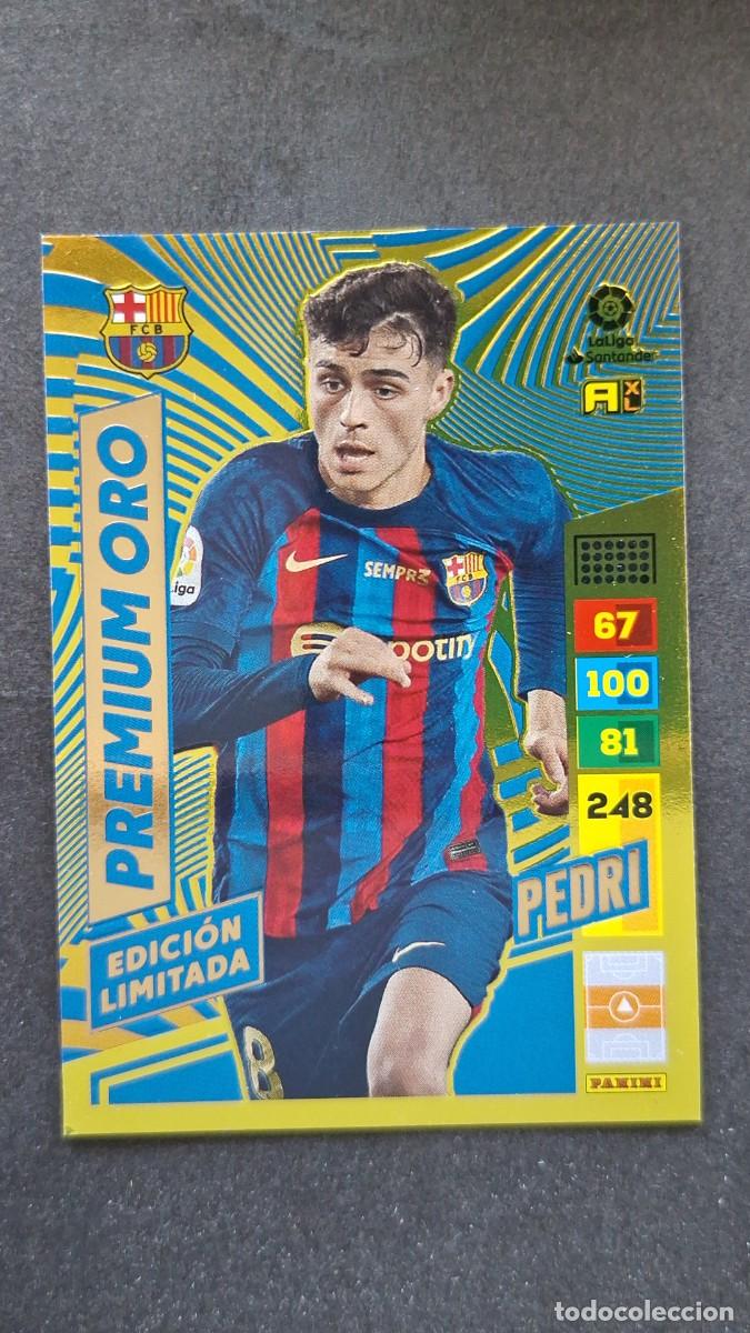 Cromos de F&uacute;tbol: L1 PEDRI F. C. BARCELONA PREMIUM ORO EDICION LIMITADA ADRENALYN XL LIGA 2022/2023 22 23 PANINI