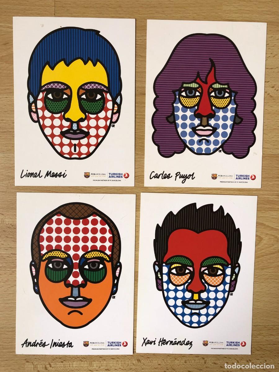 Cromos de F&uacute;tbol: Postales FC Barcelona. Messi, Iniesta, Xavi, Puyol. Ver fotos