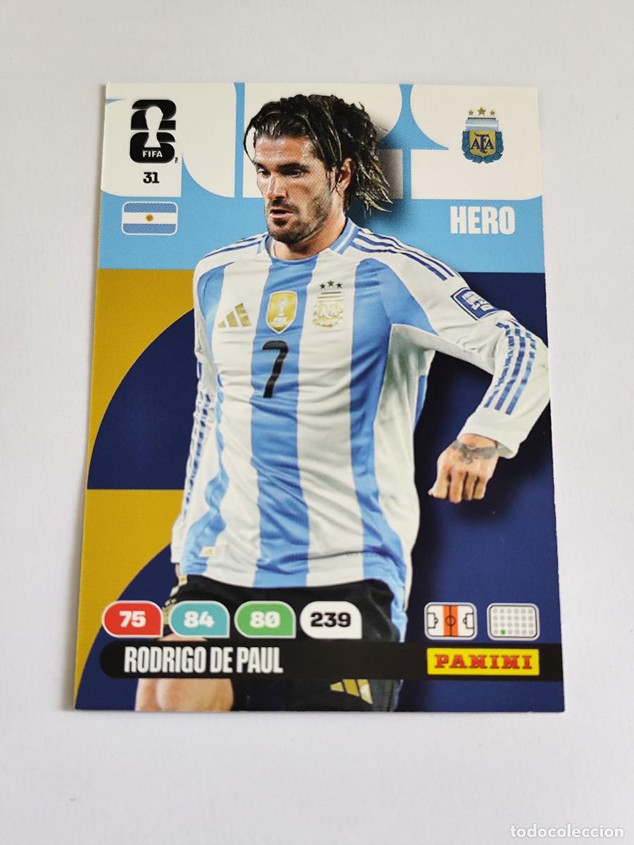 Cromos de F&uacute;tbol: FIFA WORLD CUP 2026 PANINI ADRENALYN XL 31 RODRIGO DE PAUL - HERO ARGENTINA