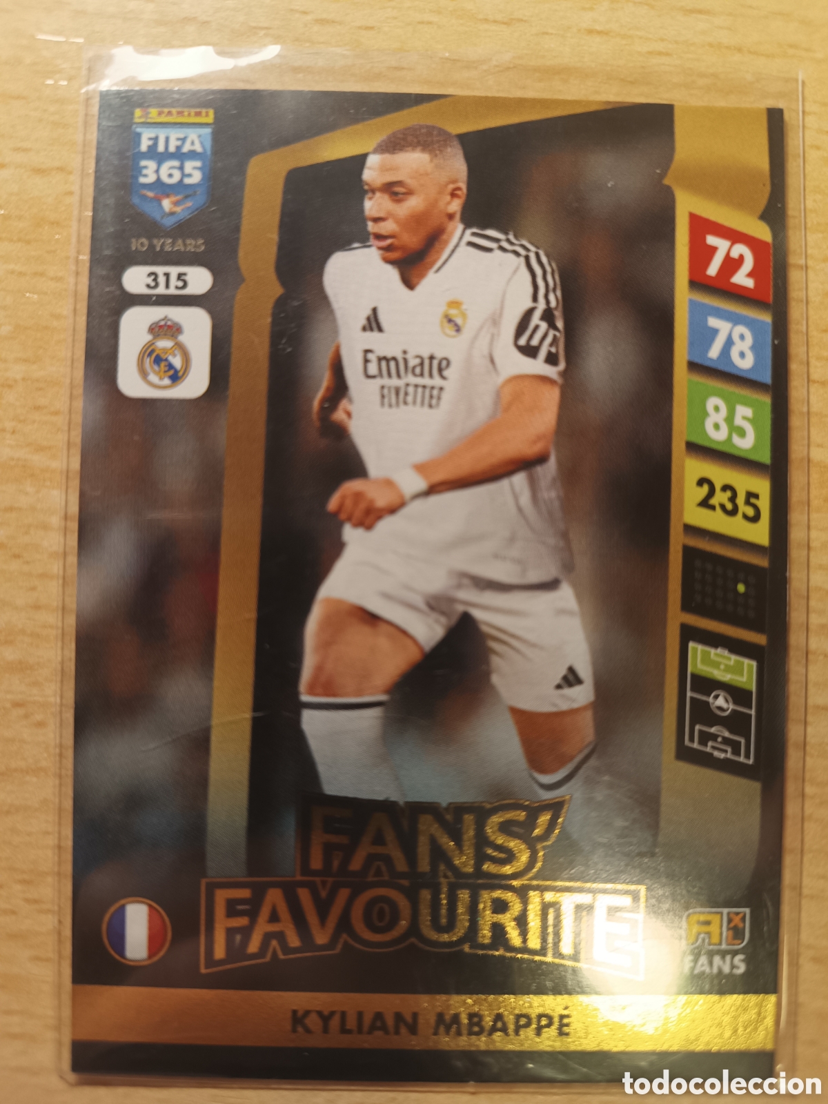 Cromos de F&uacute;tbol: 315 KYLIAN MBAPPE FANS FAVOURITE REAL MADRID FIFA 365 2024 2025 PANINI 24 25