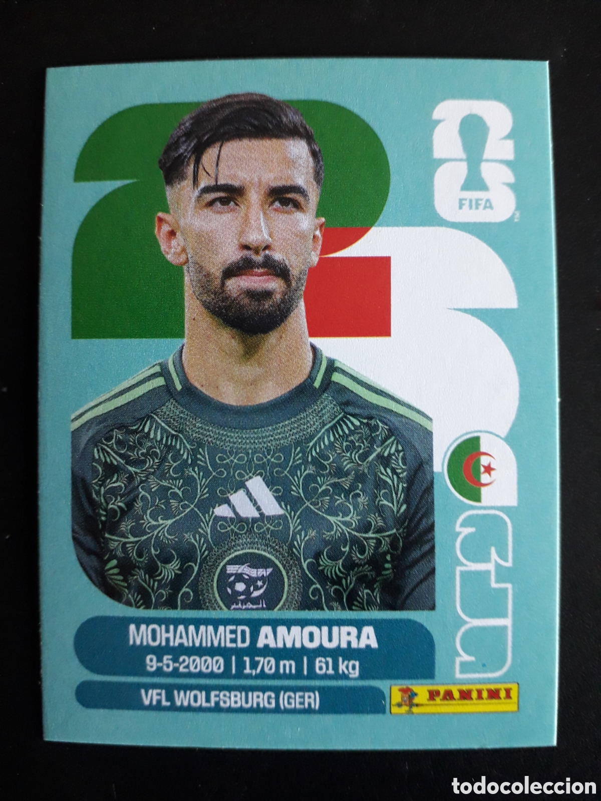 Cromos de F&uacute;tbol: AMOURA ARGELIA ALG 20 MUNDIAL F&Uacute;TBOL 2026 FIFA WORLD CUP PANINI SIN PEGAR PEDIDO M&Iacute;NIMO 3&euro;.