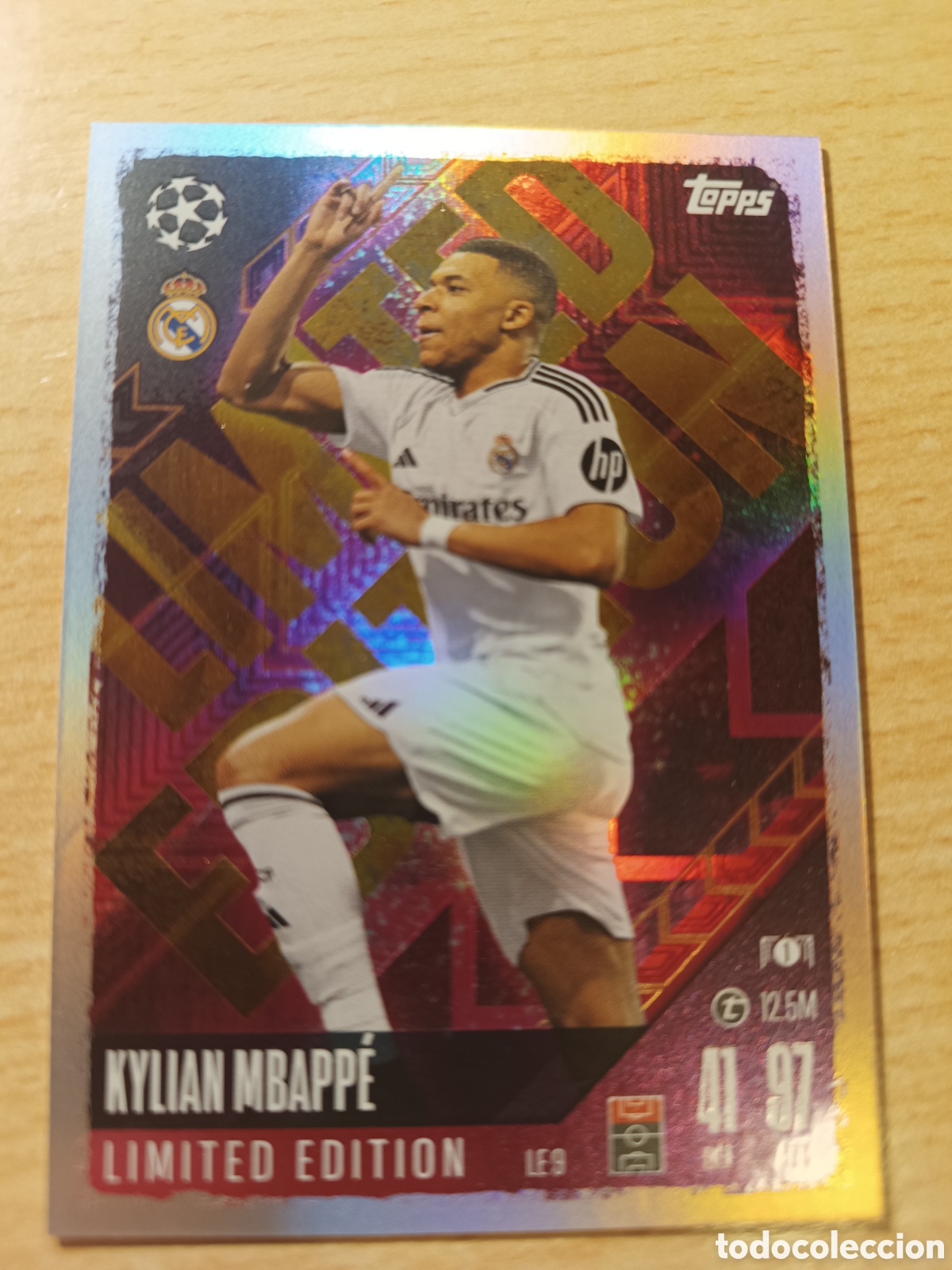 Cromos de F&uacute;tbol: LE 9 KYLIAN MBAPPE LIMITED EDITION REAL MADRID MATCH ATTAX 2024 2025 TOPPS 24 25
