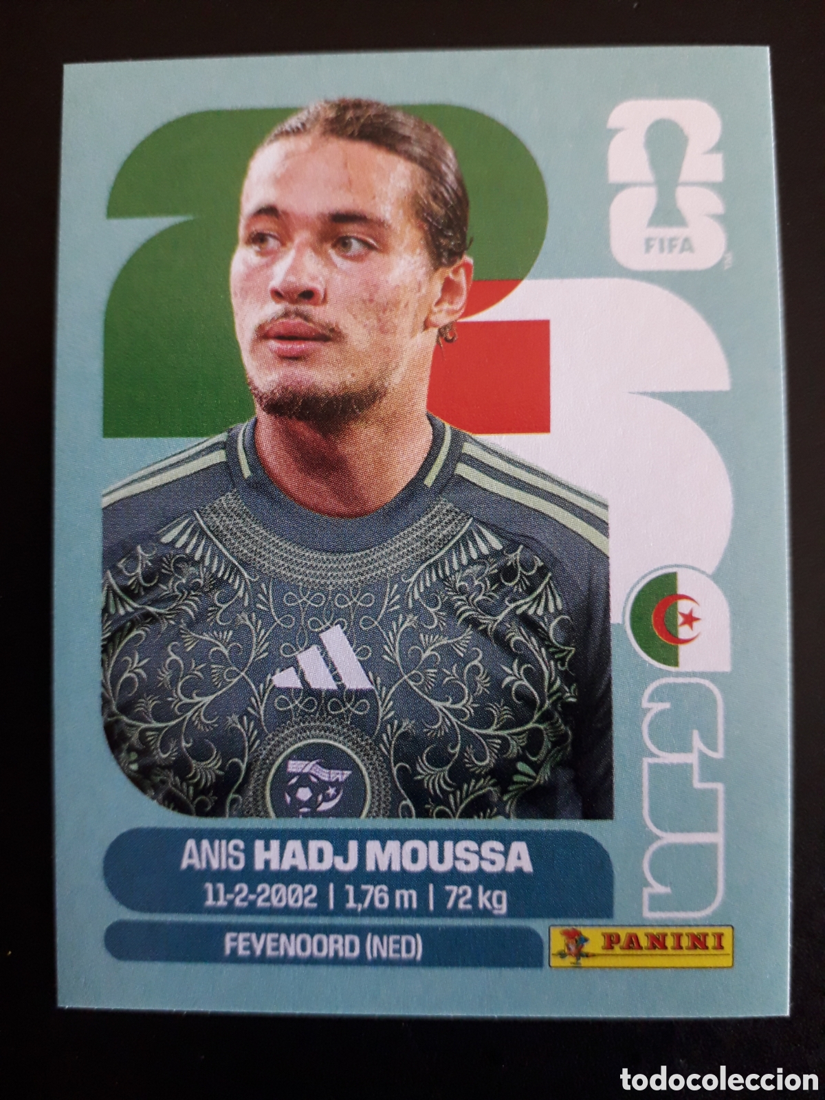 Cromos de F&uacute;tbol: HADJ MOUSSA ARGELIA ALG 17 MUNDIAL F&Uacute;TBOL 2026 FIFA WORLD CUP PANINI SIN PEGAR PEDIDO M&Iacute;NIMO 3&euro;