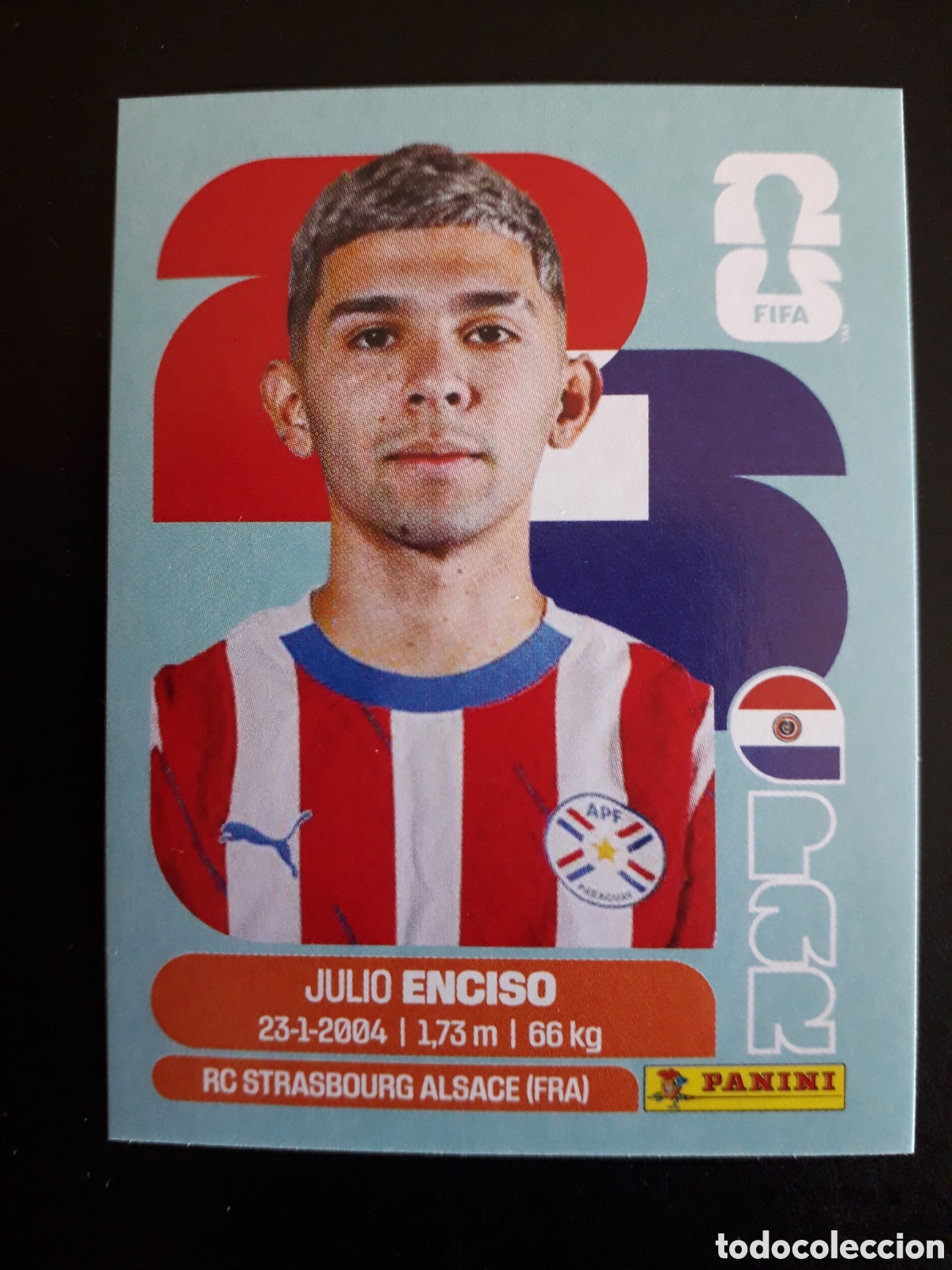 Fu&szlig;ball-Sticker: ENCISO PARAGUAY PAR 15 MUNDIAL F&Uacute;TBOL 2026 FIFA WORLD CUP PANINI SIN PEGAR PEDIDO M&Iacute;NIMO 3&euro;