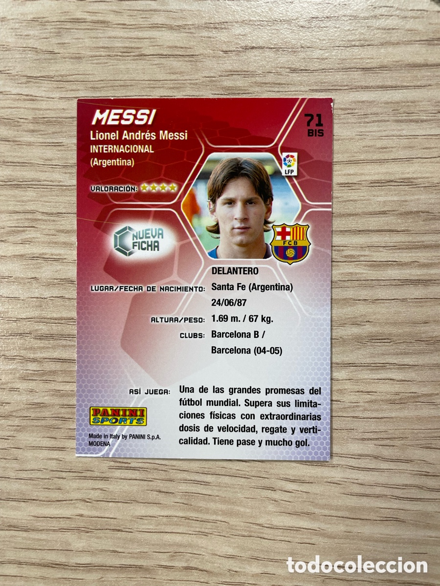 Cromos de f&uacute;tbol: Messi 71 bis 2005/06 - Foto 2