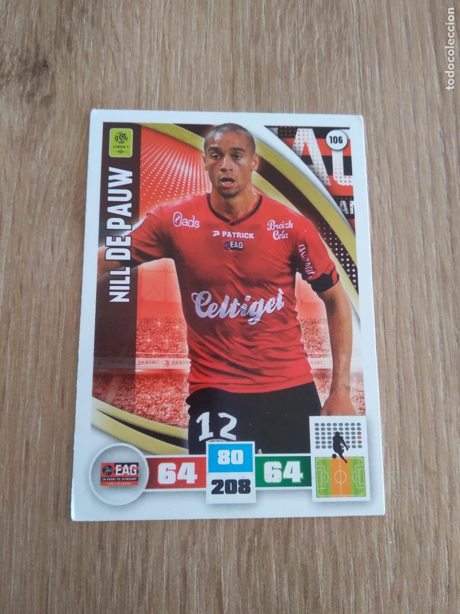 Fu&szlig;ball-Sticker: 106 NILL DE PAUW GUINGAMP CROMO FUTBOL PANINI LIGA FRANCIA 2016-2017 FOOT LIGUE 1 ADRENALYN 16-17