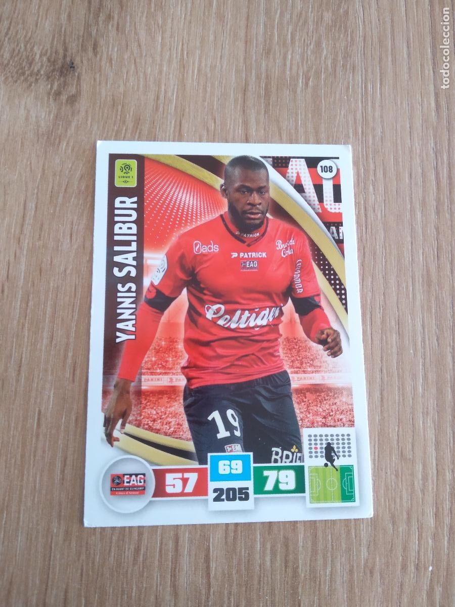 Fu&szlig;ball-Sticker: 108 YANNIS SALIBUR GUINGAMP CROMO FUTBOL PANINI LIGA FRANCIA 2016-2017 FOOT LIGUE 1 ADRENALYN 16-17