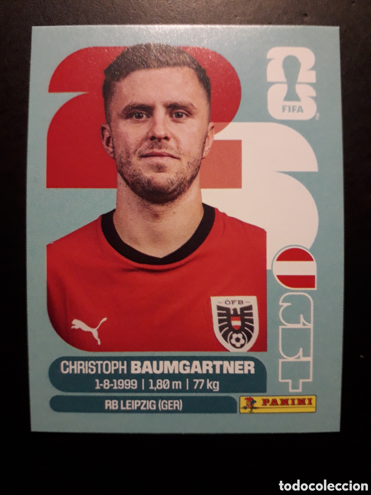 Cromos de F&uacute;tbol: BAUMGARTNER AUSTRIA AUT 18 MUNDIAL F&Uacute;TBOL 2026 FIFA WORLD CUP PANINI SIN PEGAR PEDIDO M&Iacute;NIMO 3&euro;