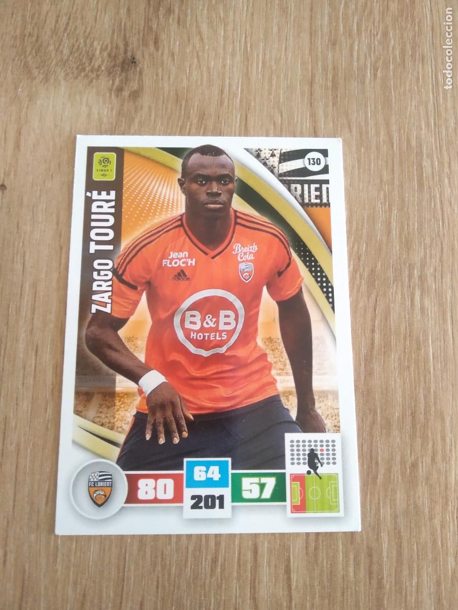 Cromos de F&uacute;tbol: 130 ZARGO TOURE LORIENT CROMO FUTBOL PANINI LIGA FRANCIA 2016-2017 FOOT LIGUE 1 ADRENALYN 16-17