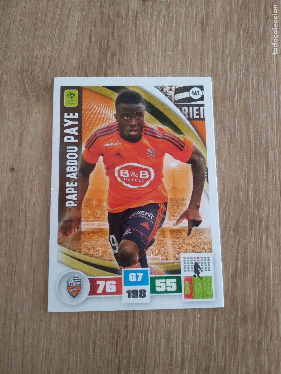 Cromos de F&uacute;tbol: 141 PAPE ABDOU PAYE LORIENT CROMO FUTBOL PANINI LIGA FRANCIA 2016-2017 FOOT LIGUE 1 ADRENALYN 16-17