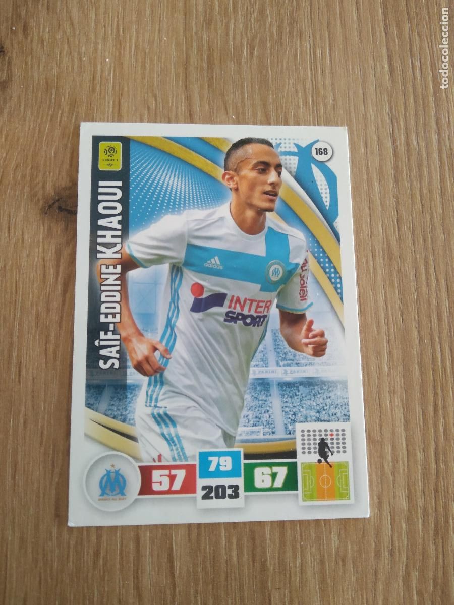 Cartes &agrave; collectionner de Football: 168 KHAOUI O. MARSELLA CROMO FUTBOL PANINI LIGA FRANCIA 2016-2017 FOOT LIGUE 1 ADRENALYN 16-17