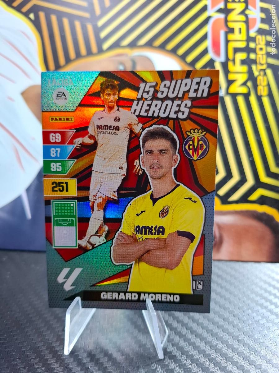 Cromos de Futebol: GERARD MORENO VILLARREAL 15 SUPER H&Eacute;ROES ADRENALYN LIGA 2023 2024 23 24 DREAM BOX