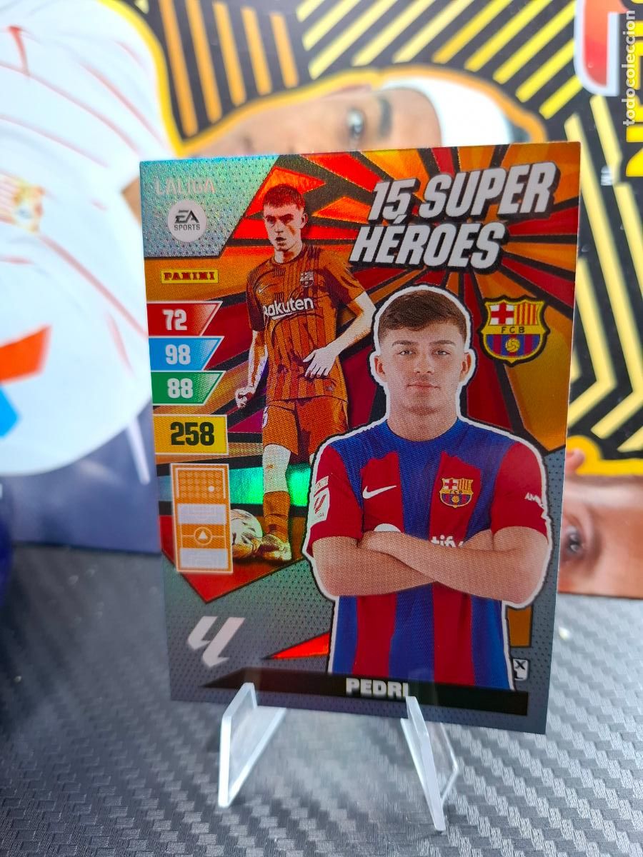 Cartes &agrave; collectionner de Football: PEDRI FC BARCELONA 15 SUPER H&Eacute;ROES ADRENALYN LIGA 2023 2024 23 24 DREAM BOX