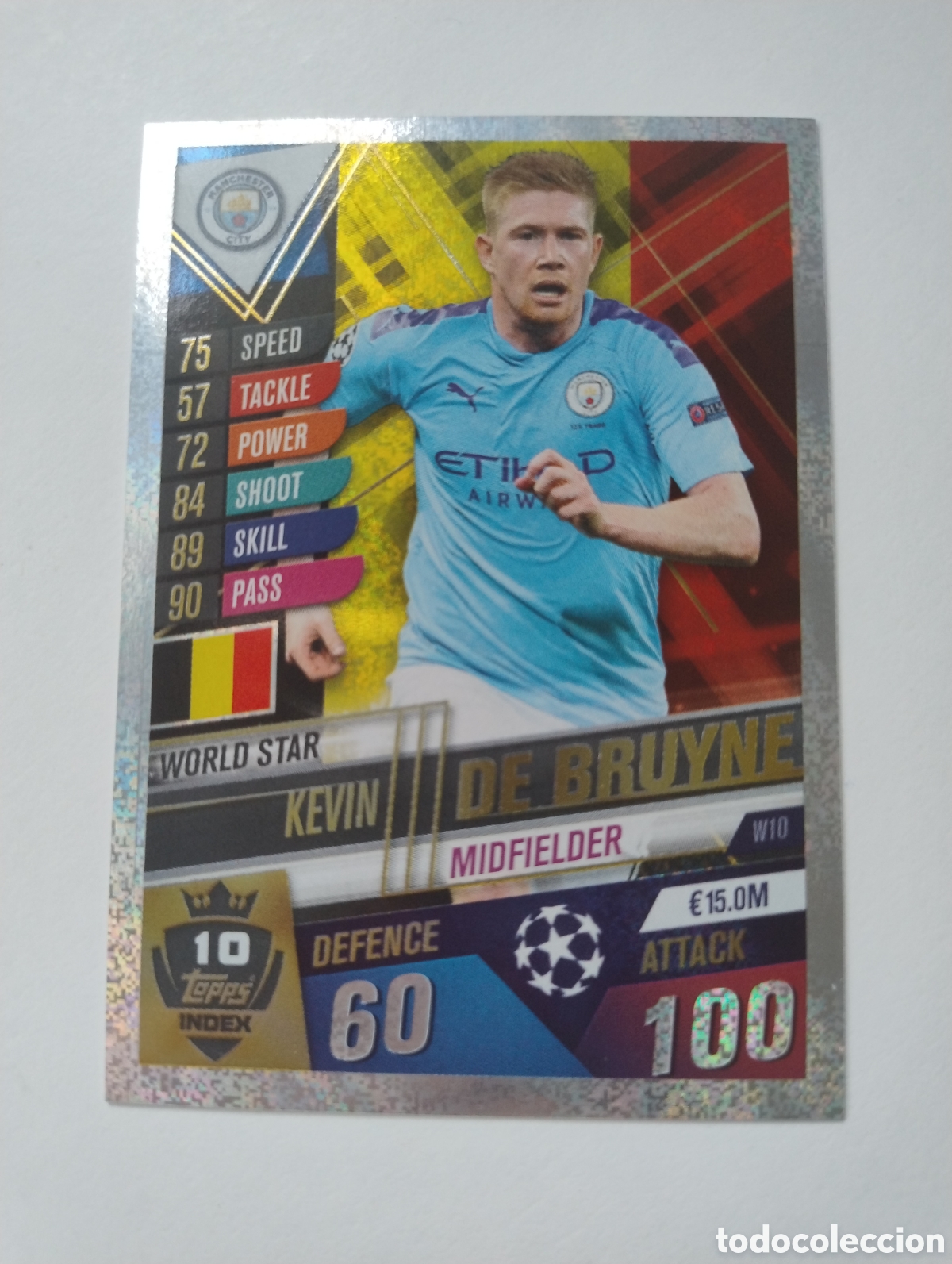 Cromos de F&uacute;tbol: 10 - De Bruyne - Manchester City - Topps Match Attax 101 2019 - 2020