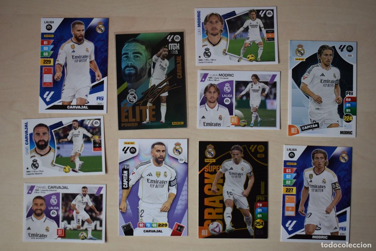 Cromos de F&uacute;tbol: Lote 10 cromos Real Madrid. Megacracks. Adernalyn. Carvajal. Modric. &Eacute;lite Power Firmado. Panini