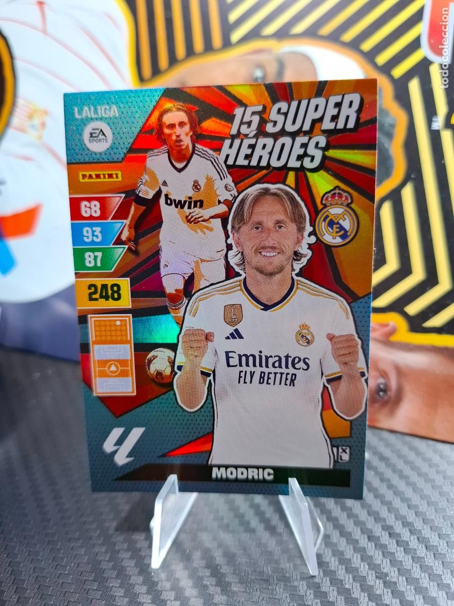 Fu&szlig;ball-Sticker: modric real madrid 15 SUPER H&Eacute;ROES ADRENALYN LIGA 2023 2024 23 24 DREAM BOX