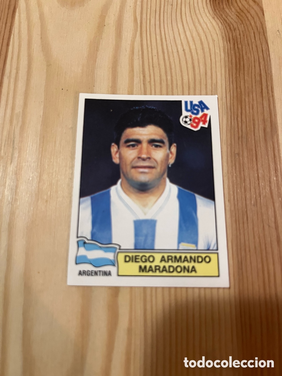 Cromos de F&uacute;tbol: Cromo Diego Armando Maradona Panini Mundial USA 94 nunca pegado