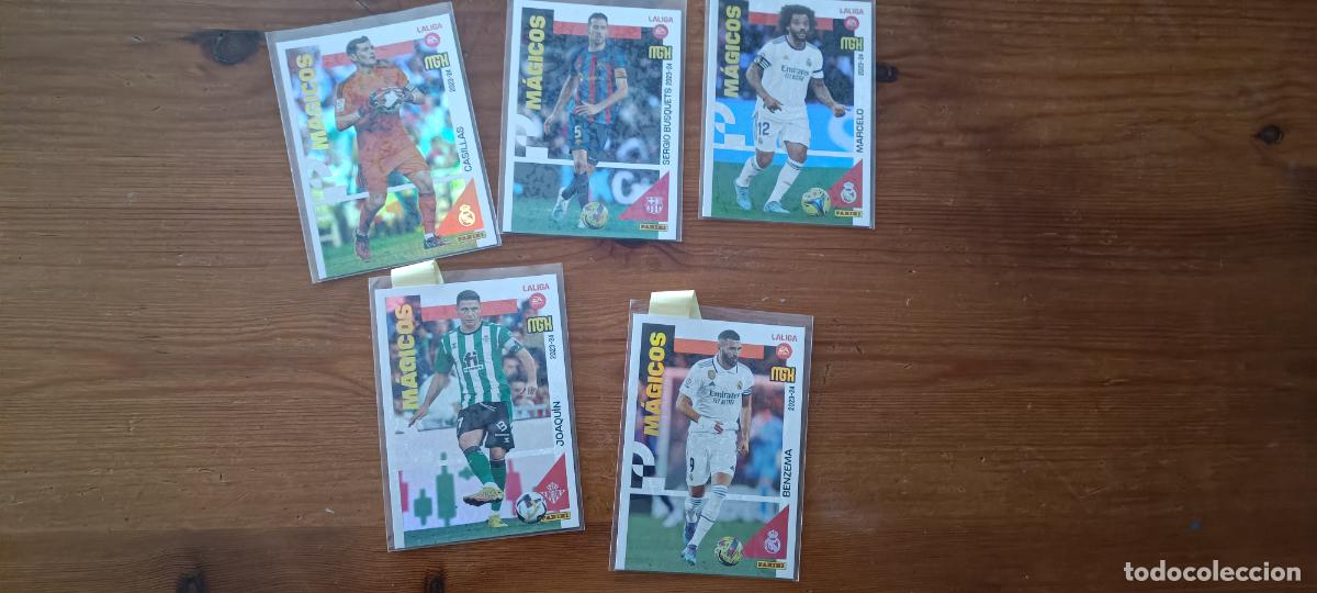 Cromos de F&uacute;tbol: 5 CROMOS MAGICOS MGK 23 24 - BENZEMA - CASILLAS - JOAQUIN - MARCELO - BUSQUETS