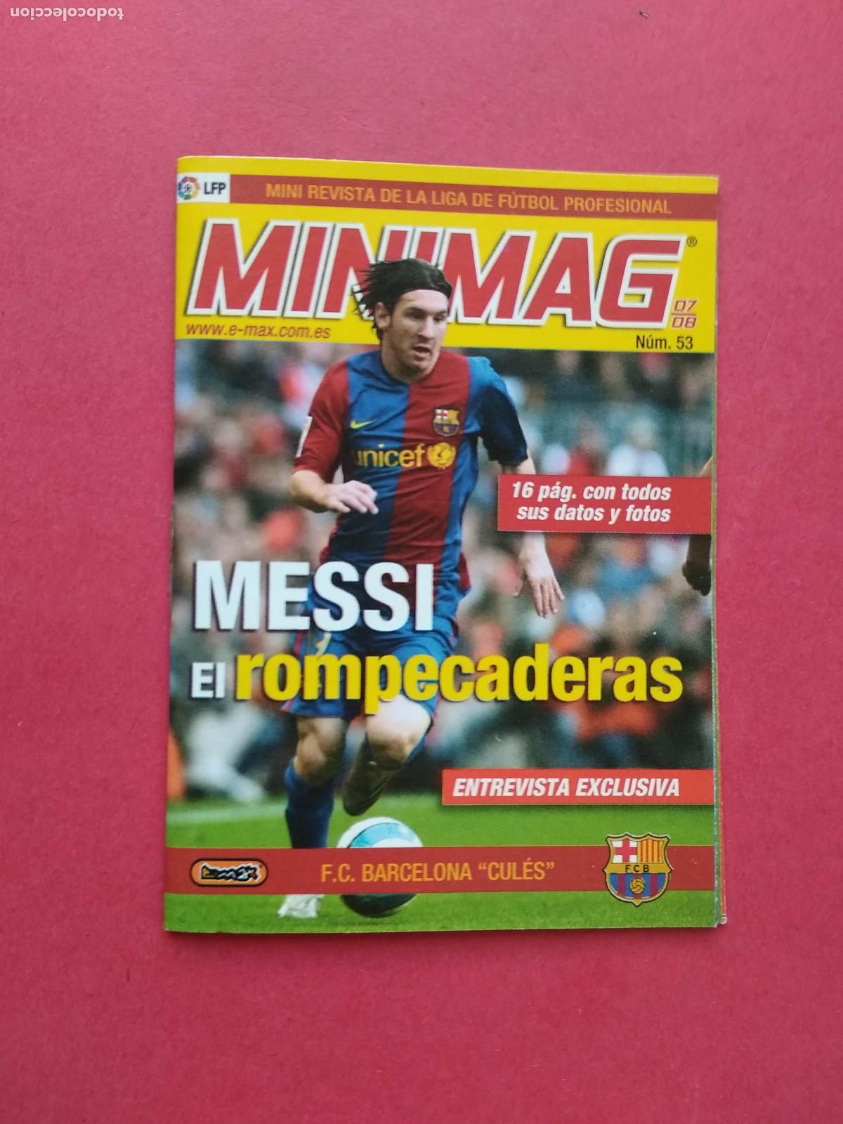 Cromos de F&uacute;tbol: MINI REVISTA MINIMAG LFP 07 08 2007 2008 CROMO N&ordm; 53 LEO MESSI FC BARCELONA