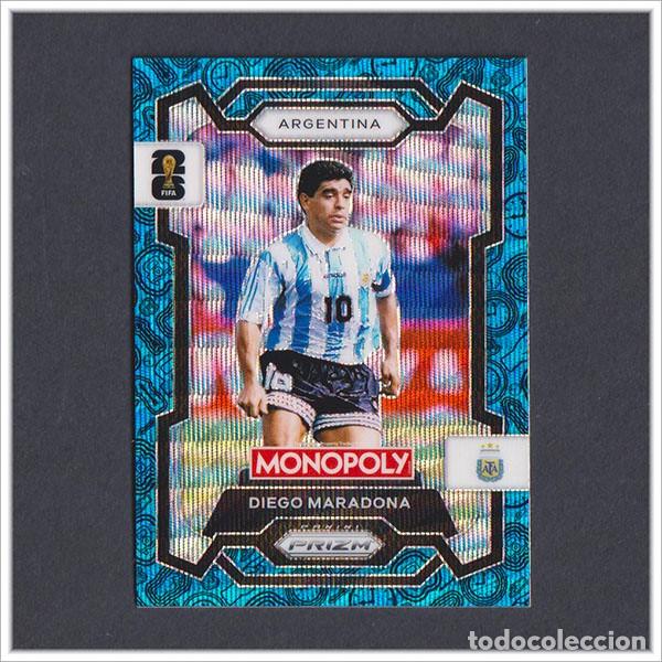Cromos de F&uacute;tbol: FIFA WORLD CUP 2026 PANINI PRIZM MONOPOLY DIEGO MARADONA 3 BLUE AZUL ARGENTINA COLECCI&Oacute;N MUNDIAL