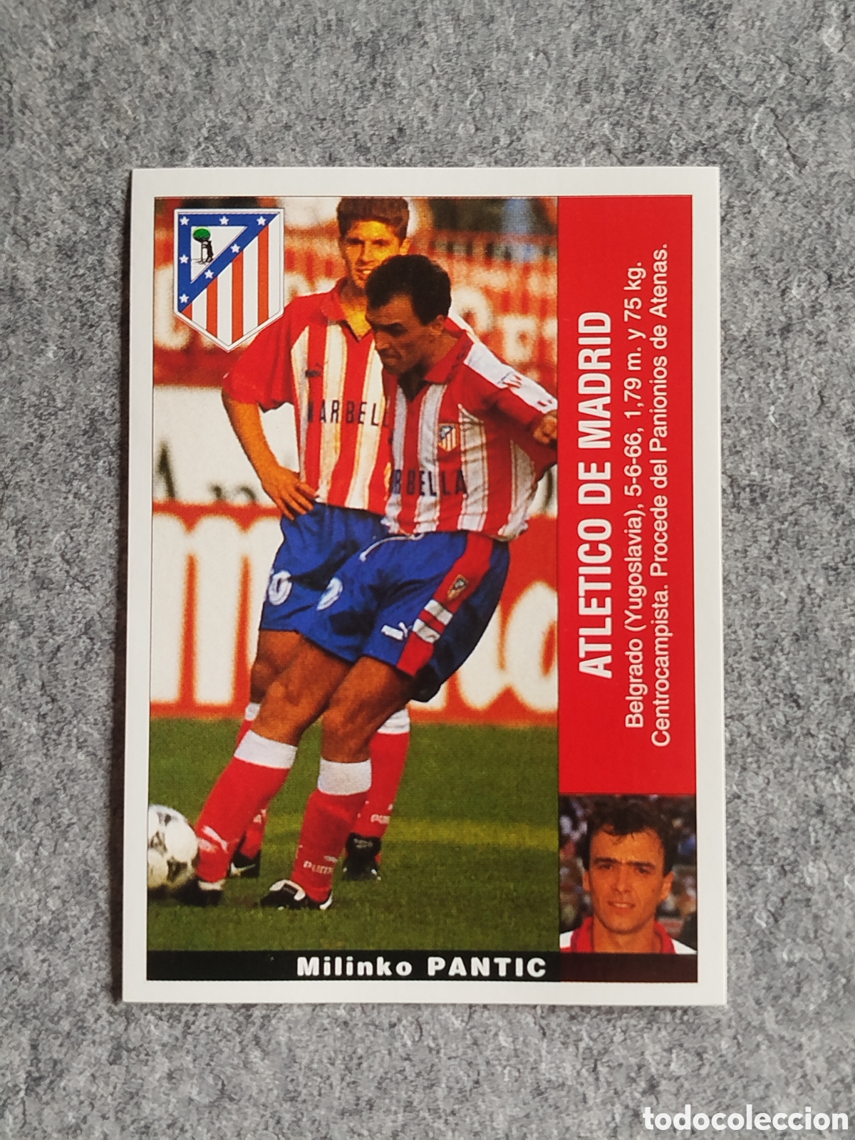 Cromos de F&uacute;tbol: CROMO PANTIC COLOCA SUSTITUYE ATLETICO MADRID PANINI LIGA 1995/96 95 96 NUNCA PEGADO SIN PEGAR